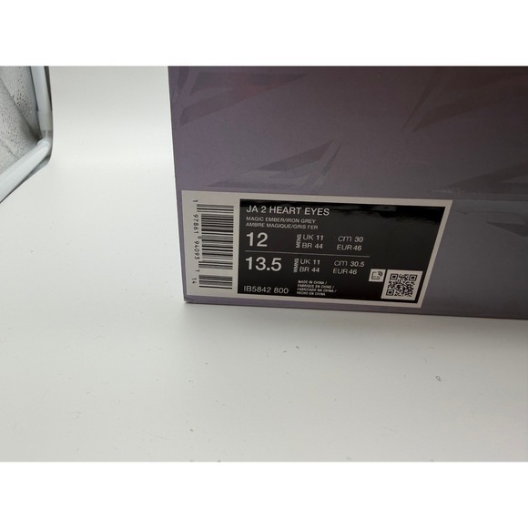 Nike Ja 2 Heart Eyes Men's Size 12 Magic Ember/Iron Grey Basketball Shoes 0021 - Picture 8 of 13